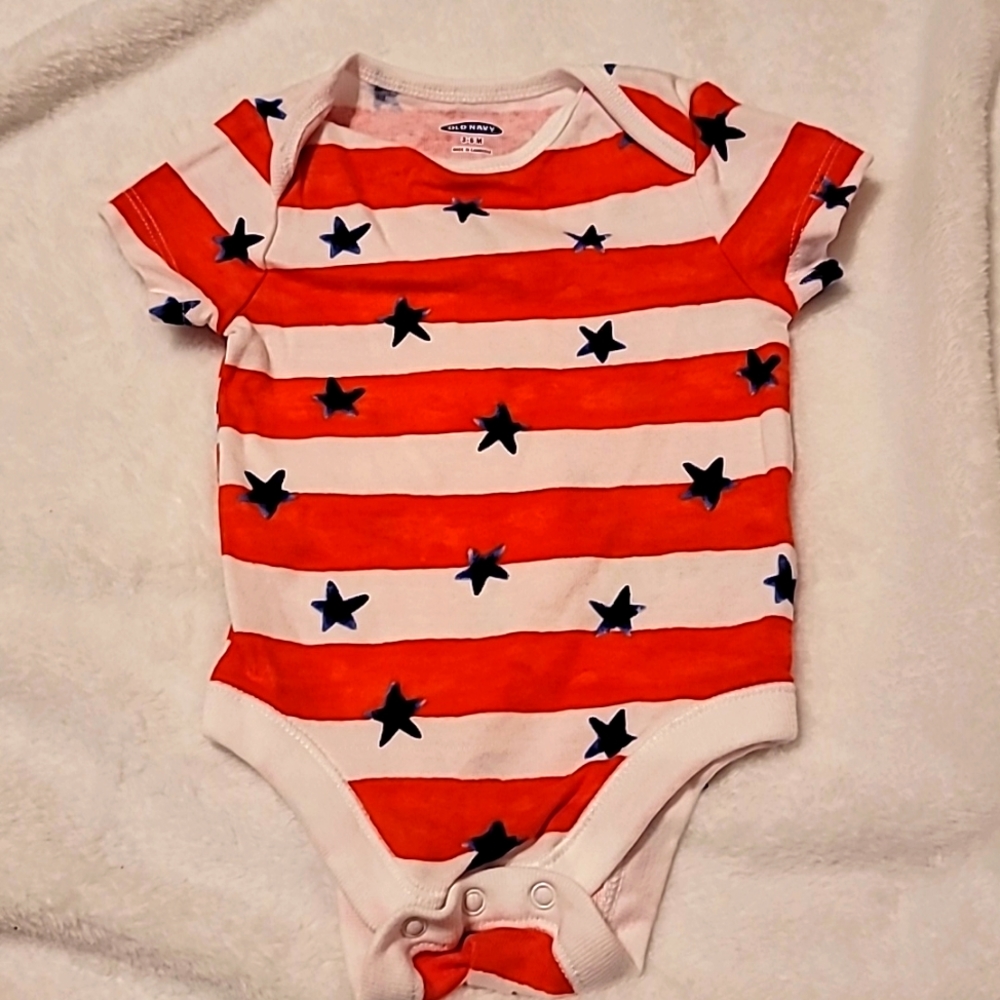 Old Navy Red, White, and Blue size 3 to 6 months.